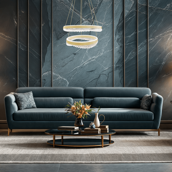 Pierścieniowa lampa wisząca glamour PRECIOSA ML1000 LED 85W 4000K złota