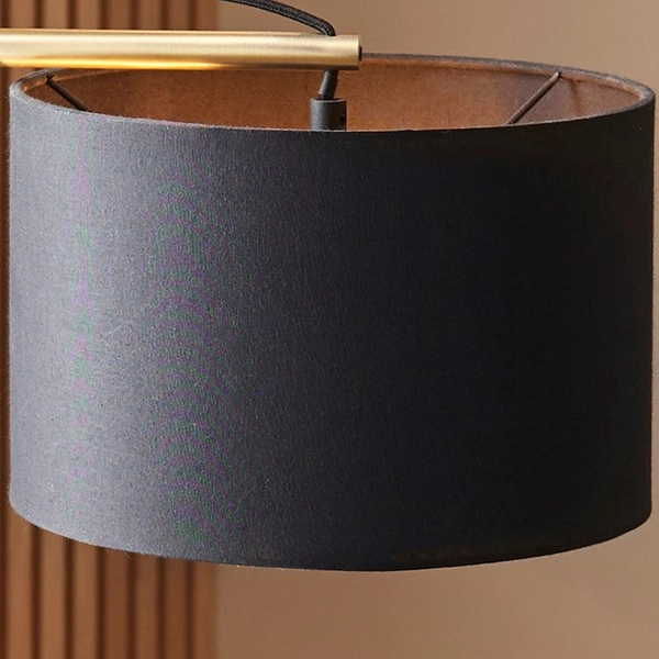 Biurkowa lampa loftowa L&-192625 Light& z abażurem czarna mosiądz