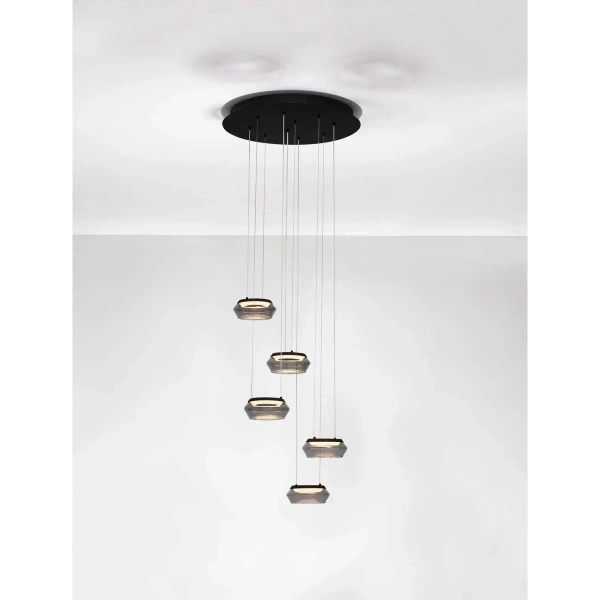 Lampa wisząca do salonu OVANIRA LE45196 LED 40W 3000K metalowa czarna