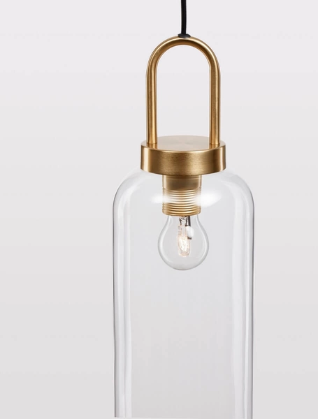 Stylowa lampa wisząca Banes do jadalni złota przezroczysta