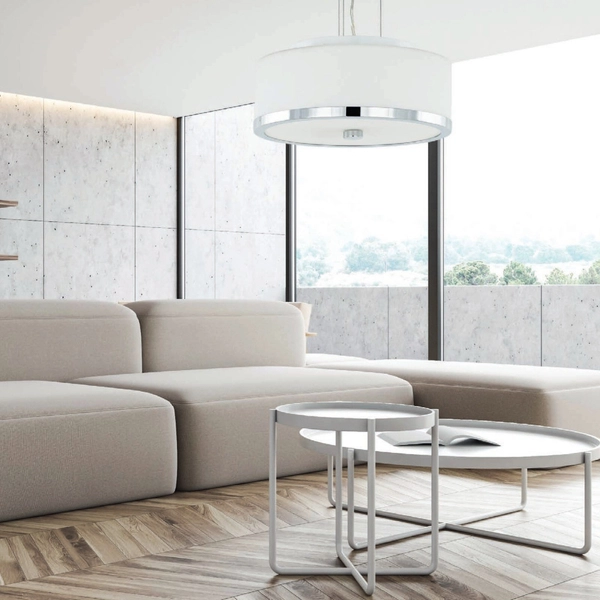 LAMPA wisząca LORIS MA01806CD-002 Italux okrągła OPRAWA zwis chrom biały