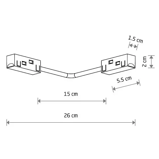 Łącznik łamany do szyn magnetycznych Lvm 10166 wpinany czarny