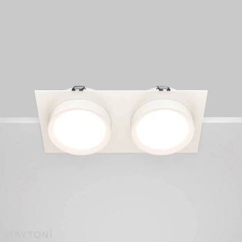 Sufitowa lampa prostokątna Hoop DL086-02-GX53-SQ-W Maytoni wpuszczana biały
