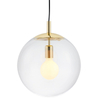 Wisząca LAMPA hygge ALUR 10738109 Kaspa szklana OPRAWA kulisty ZWIS skandynawski kula ball złota przezroczysta