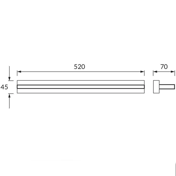 Ścienna LAMPA kinkiet REGAL 00009 Ideus metalowa OPRAWA prostokątna LED 12W 4000K listwa belka chrom