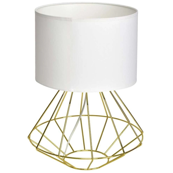 Biurkowa LAMPA stojąca LUPO MLP6268 Milagro druciana LAMPKA stołowa klatka metalowa złota