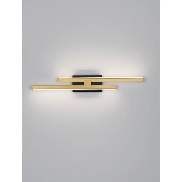 Metalowa lampa ścienna FELVIRA LE45466 LED 12W 3200K listwy złote czarne