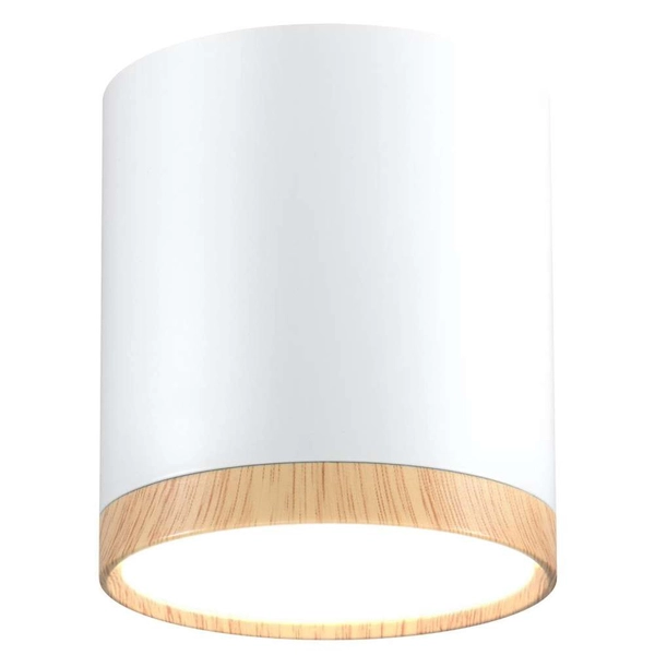 Sufitowa lampa 2273624 downlight LED 5W 4000K metalowa tuba biała drewniana