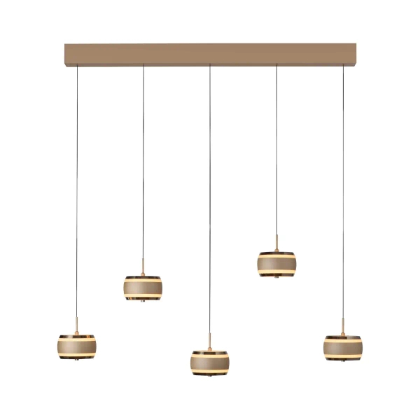 Sterowana pilotem lampa wisząca PURE FALLING RINGS brąz chrom 2504-97 5x8W 2200-5000K CCT