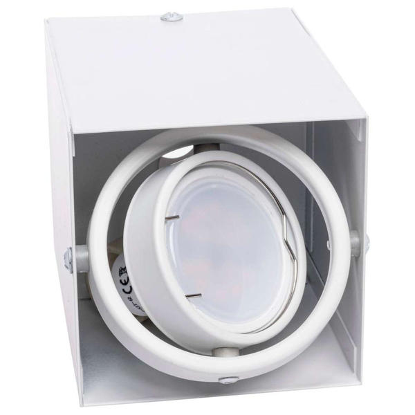 Spot LAMPA sufitowa BLOCCO ML476 Milagro natynkowa OPRAWA metalowa LED 7W 3000K oczko regulowane kostka cube biała