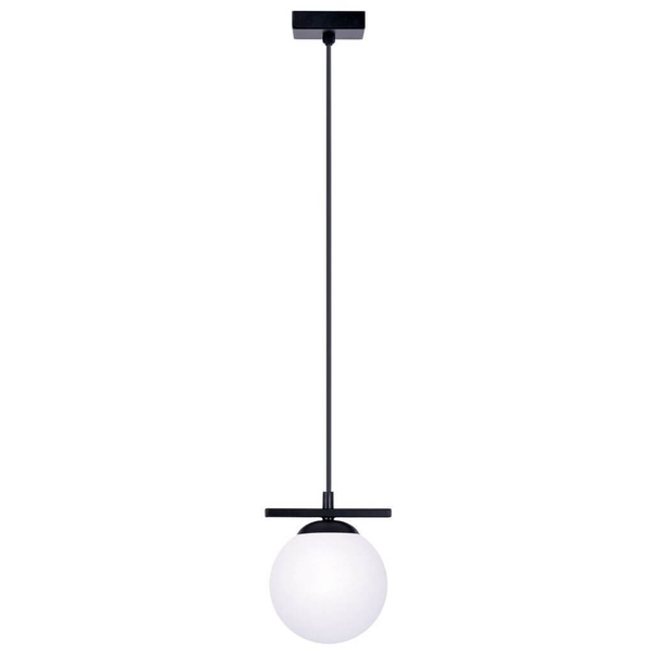 Kulista lampa wisząca GLOBE 1207 szklana do salonu czarna biała