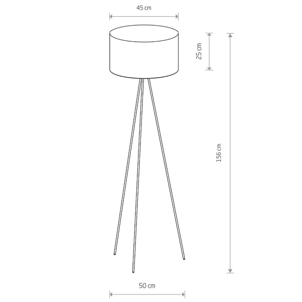 Podłogowa lampa na trójnogu Cadilac 7992 Nowodvorski z abażurem szara