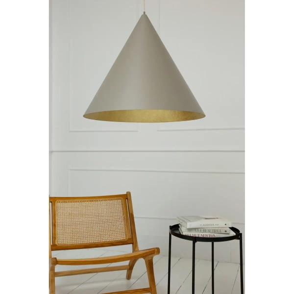 Sypialniana wisząca lampa VESUVIO 41060 trójkątna szara złota