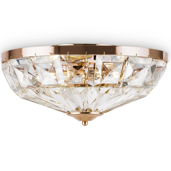 Kryształowy plafon Facet MOD094CL-04G Maytoni pałacowy do salonu złoty