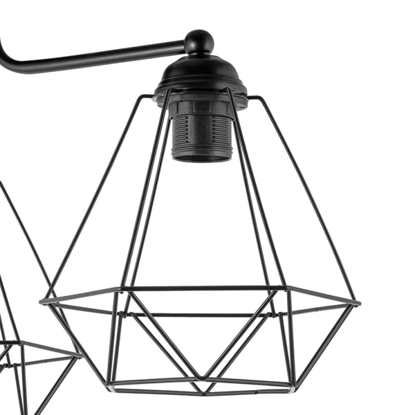 Sufitowa lampa VEN W-1201/3 industrialna druciane klatki czarne