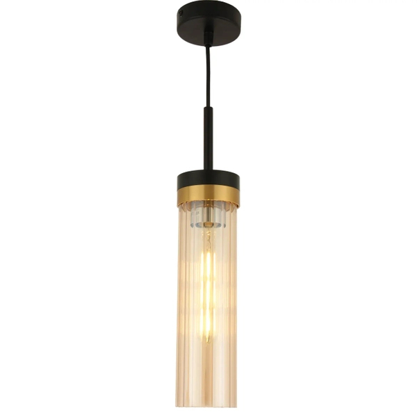 Szklana lampa wisząca Malika 1 PL0140-1 Yaskr złota czarna miodowa
