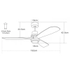 Wentylator sufitowy do salonu 19140 LED 15W 3000-6000K drewniany biały