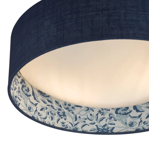Owalna lampa sufitowa Down DOW5023-EH Dar Lighting motyw kwiatowy koło niebieska