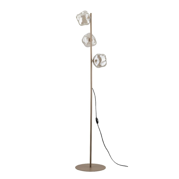 Podłogowa lampa do salonu Lava Sabia 16153 szklane klosze beżowy