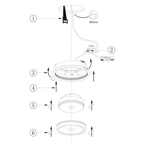 Lampa podsufitowa Hoop DL086-GX53-RD-B downlight okrągły czarny