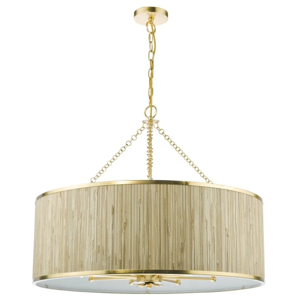 Wisząca lampa hampton Fernella FEN0835 do jadalni trawa morska złoty