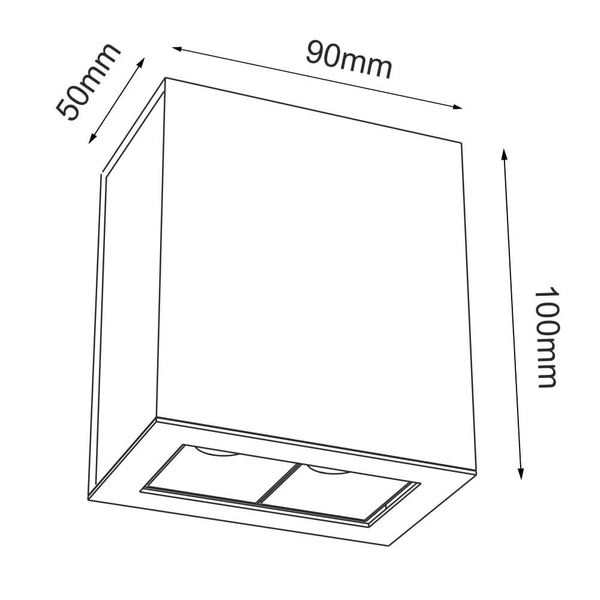Ledowa lampa sufitowa Glare 1036 BROSline 2W 4000K prostokątna biała