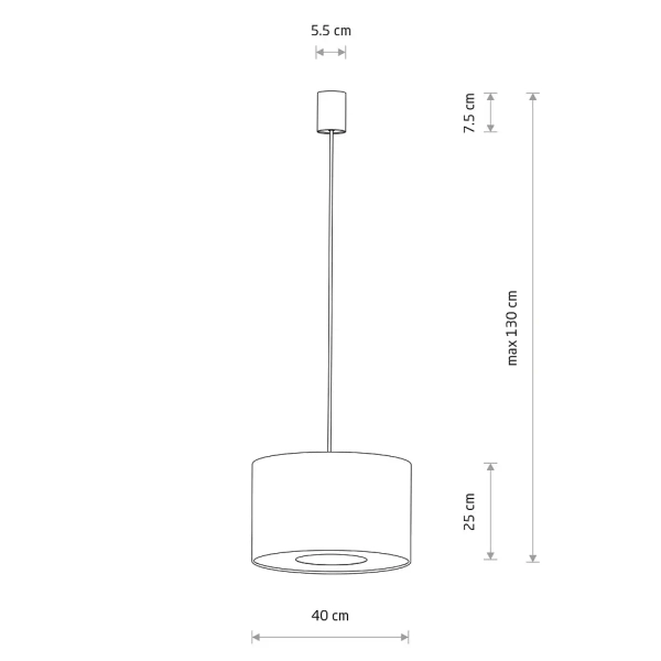 Lampa abażurowa wisząca CEDRO 11664 do salonu beżowa