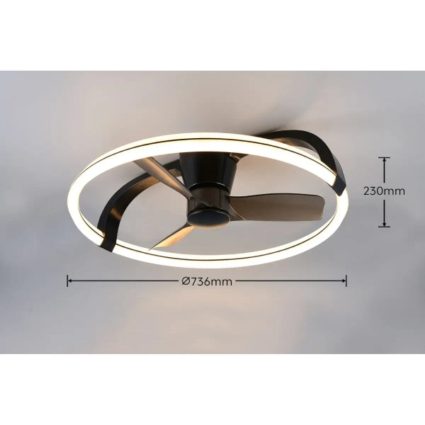 Okrągły lampowentylator STOCKHOLM R64262132 LED 37W 2700-6000K czarny