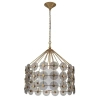 Łańcuchowa lampa wisząca Meridian QN-MERIDIAN-3P-DG krążki przydymione złote
