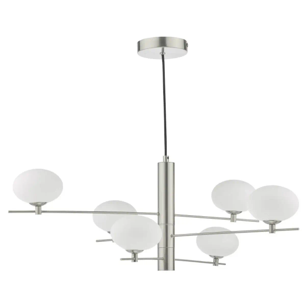 Wisząca lampa kulista Jasper JAS0646 kule do jadalni nikiel biała