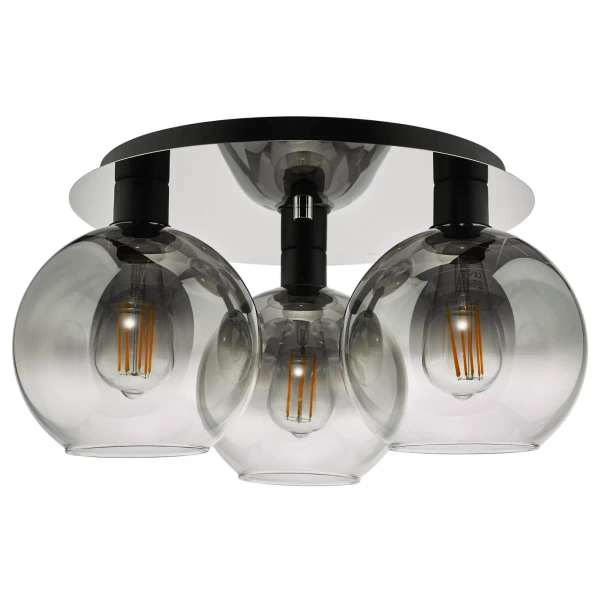 Loftowy plafon Lycia LYC5322 do salonu kule przydymione czarne