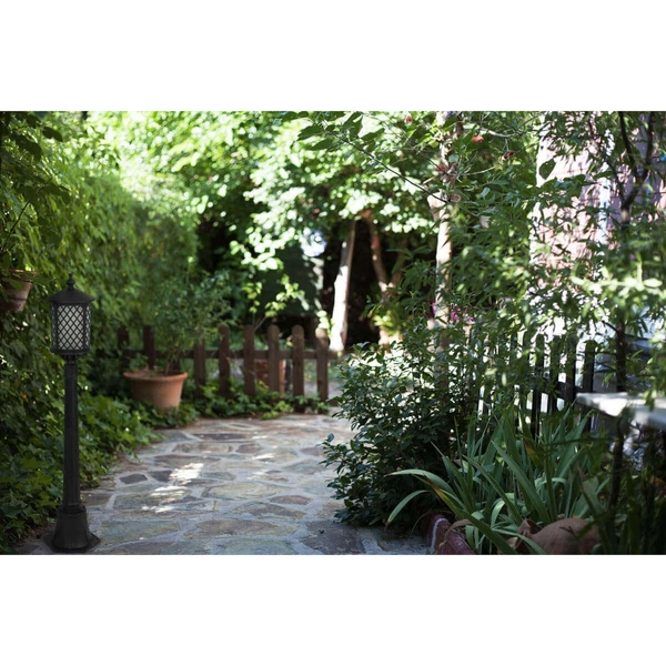 Stojąca lampa ogrodowa Chicago K-8217 Kaja IP44 lampion metalowa czarna