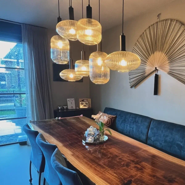 Loftowa lampa zwisowa Maloto 45386/07/62 Lucide molekuły szklane czarne