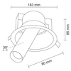 Sufitowa LAMPA wpust YAKUMO 7807 Shilo wpuszczana OPRAWA regulowana tuba metalowa biała