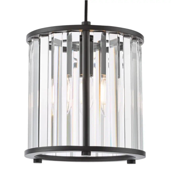 Wisząca lampa do przedpokoju Kiran KIR0122 kryształowa czarny