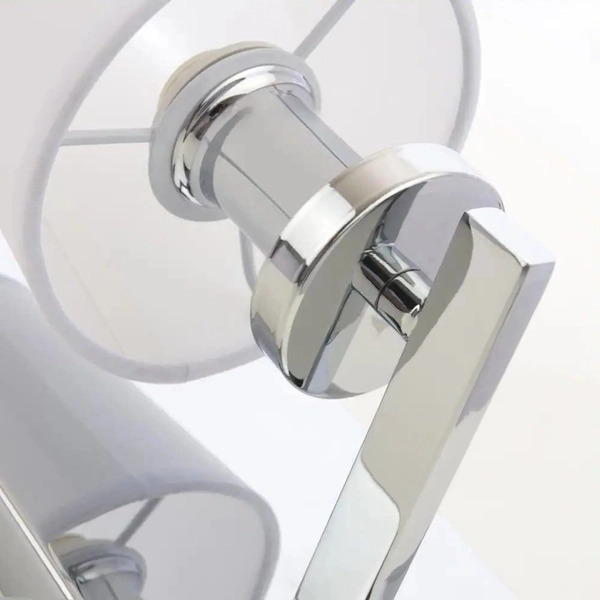 Klasyczna LAMPA ścienna LONDON W01014WH Cosmolight abażurowy kinkiet do sypialni biały