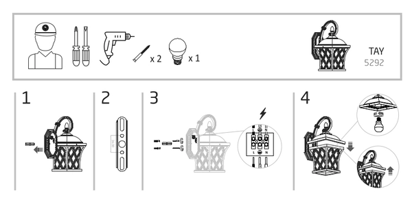Zewnętrzna LAMPA ścienna TAY 5292 Nowodvorski metalowa OPRAWA elewacyjna latarenka IP23 czarna