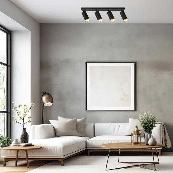 Nowoczesna lampa natynkowa Mica Spot ML2100 tubki czarny