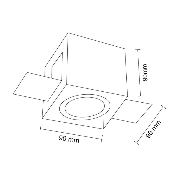 Wpuszczana LAMPA sufitowa OMURA 7308 Shilo podtynkowa OPRAWA kwadratowa metalowy wpust biały