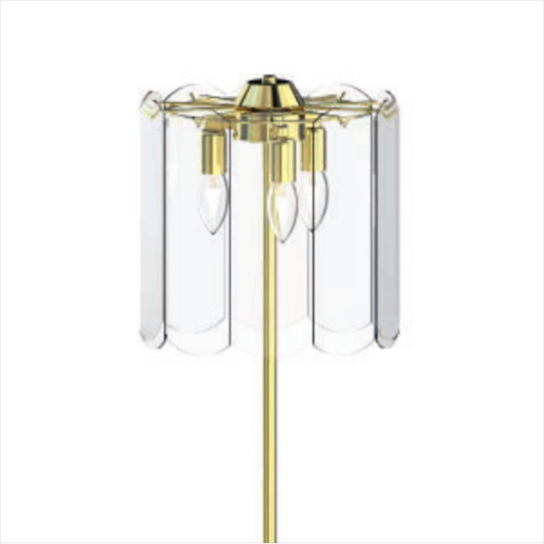 Podłogowa lampa szklana Nira ML3523-3-EGN Zumaline złoty przezroczysty