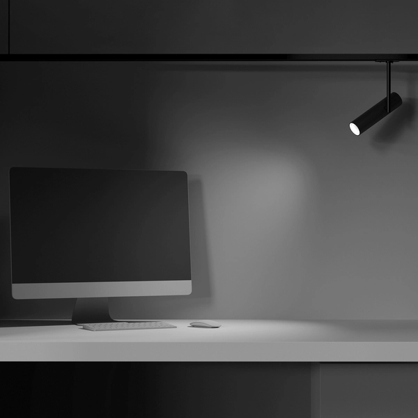 Reflektorek szynowy 1-fazowy Elti TR005-1-GU10-B do jadalni tubka czarny