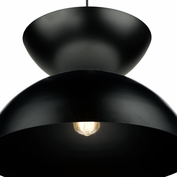 Kopułowa lampa wisząca Riya RIY0122 metalowa nad wyspę czarna
