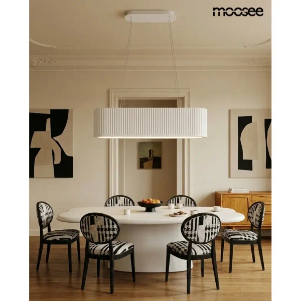 Ryflowana lampa wisząca MAZAYA biała MSE1501100607 1xLED 71,5W nad stół