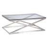 Stolik kawowy do sypialni New Yorker NY-CT1407S Cosmolight srebrny przezroczysty