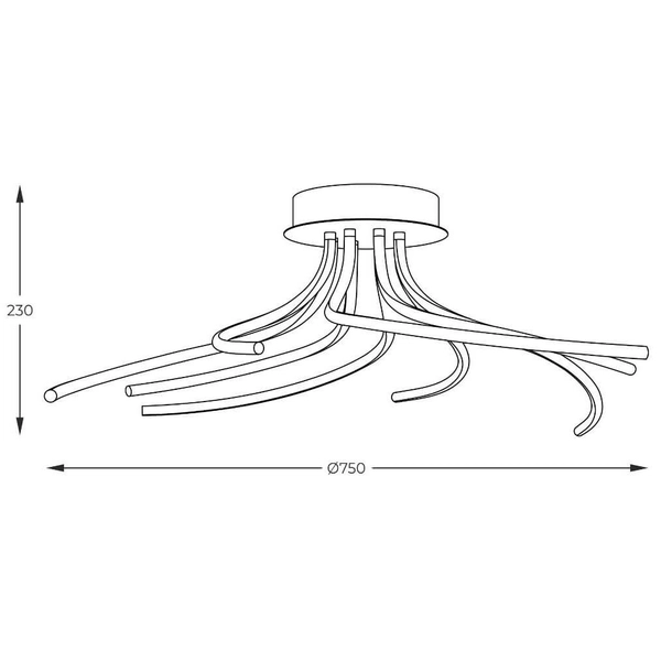 Natynkowa lampa nad stół Diogo 2200012-BK LED 36W 3000K-6000K czarny