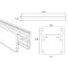 Natynkowy szynoprzewód magnetyczny 1m MT0028 metalowy biały