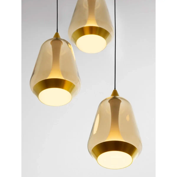 Potrójna szklana lampa zwisająca RORIZNO LE45113 LED 24W 3000K złota