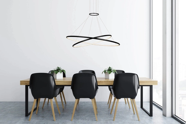 Nowoczesna lampa wisząca Halifax LP-940/2P 4BK rings czarna