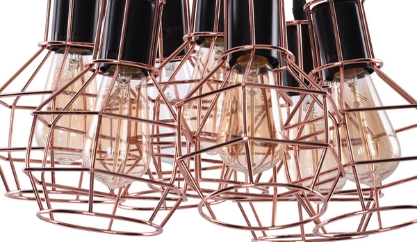 Industrialna lampa wisząca Carron AZ2142 Azzardo nad stół miedziana czarna