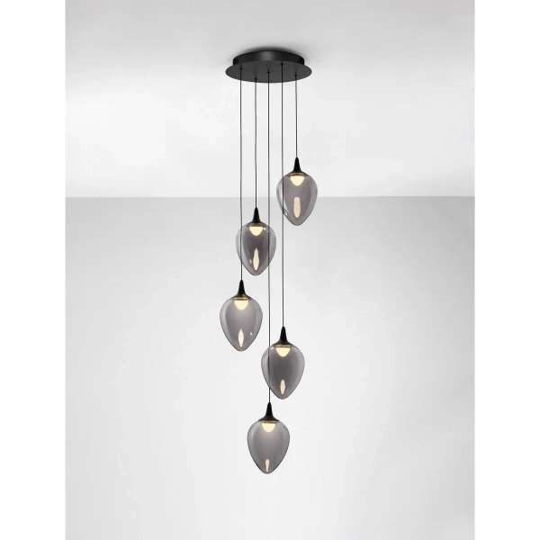 Nowoczesna sufitowa lampa VAZENDO LE45117 LED 30W 3000K czarny szary